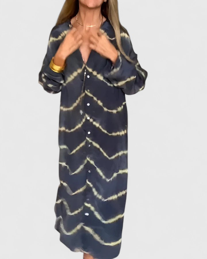 Annie | Elegant Boho Striped Maxi Dress