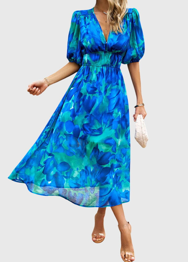 Annie | Flattering Floral Midi Dress